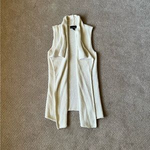 Cynthia Rowley Merino Wool Blend Open Sweater Vest / Sleeveless Cardigan
